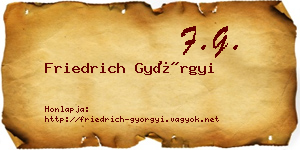 Friedrich Györgyi névjegykártya